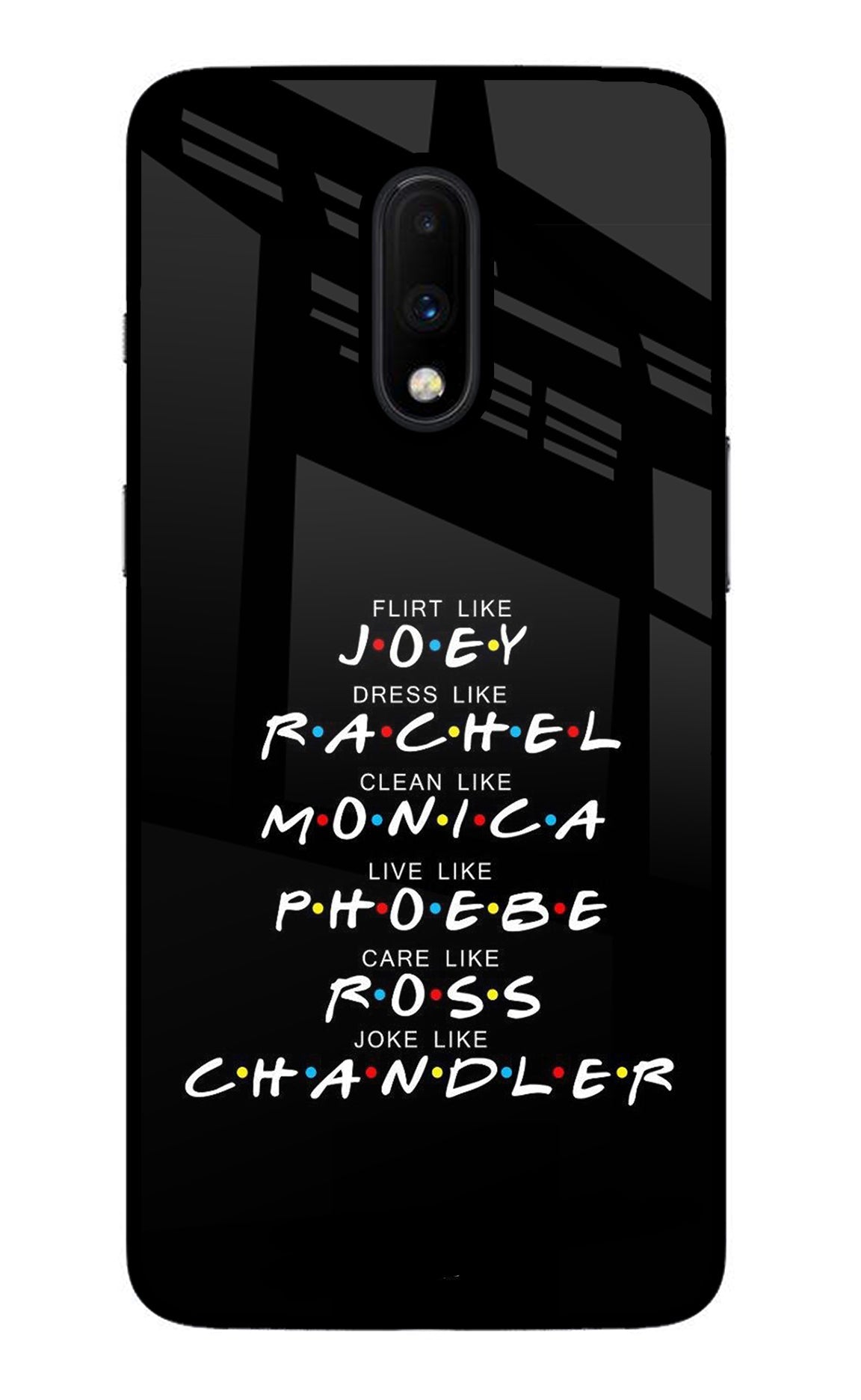 FRIENDS Character Oneplus 7 Glass Case