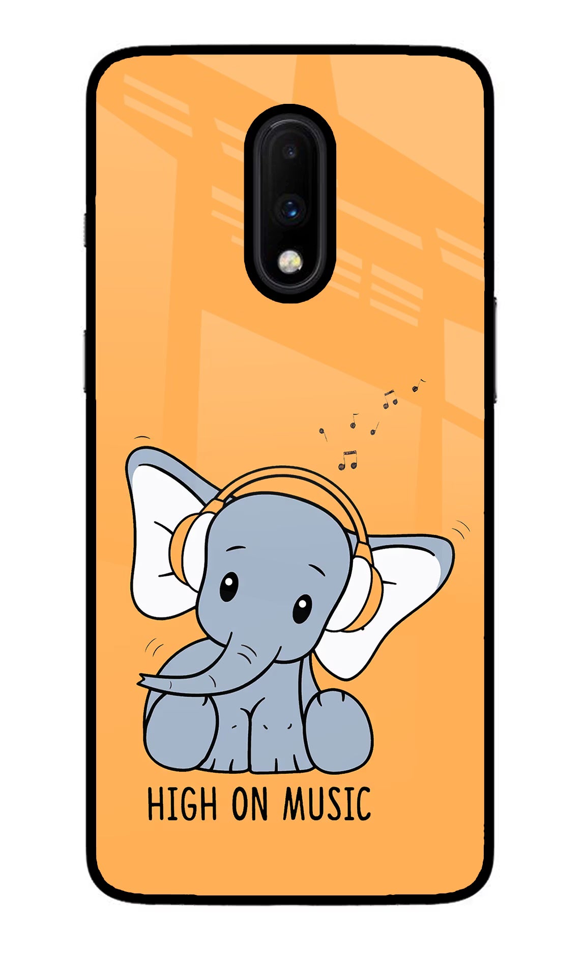 High On Music Oneplus 7 Glass Case Back Cover by Casekaro