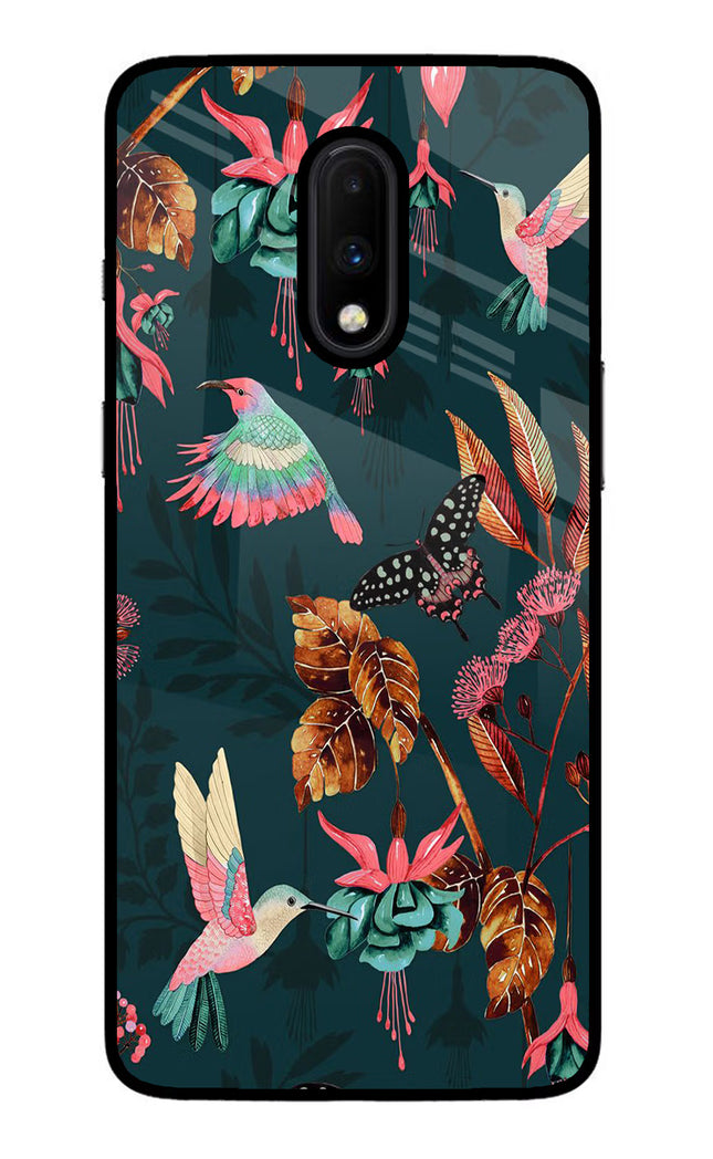 Birds Oneplus 7 Glass Case Back Cover by Casekaro