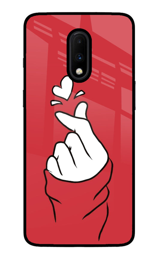 Korean Love Sign Oneplus 7 Glass Case