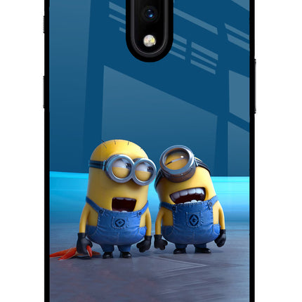 Minion Laughing Oneplus 7 Glass Case Back Cover by Casekaro