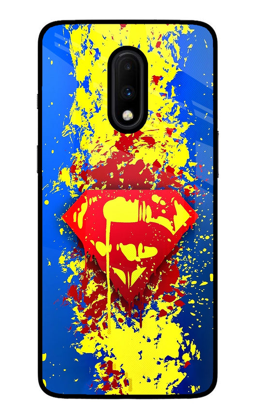 Superman logo Oneplus 7 Glass Case