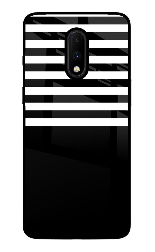 Black and White Print Oneplus 7 Glass Case