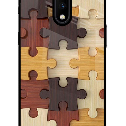 Wooden Puzzle Oneplus 7 Glass Case