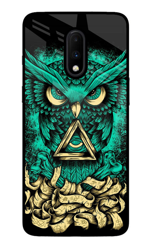 Green Owl Oneplus 7 Glass Case