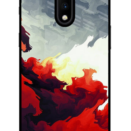 Fire Cloud Oneplus 7 Glass Case