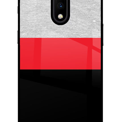 Tri Color Pattern Oneplus 7 Glass Case