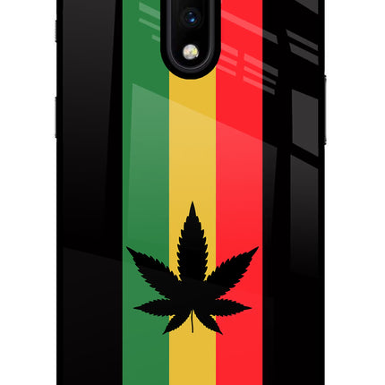 Weed Flag Oneplus 7 Glass Case Back Cover by Casekaro
