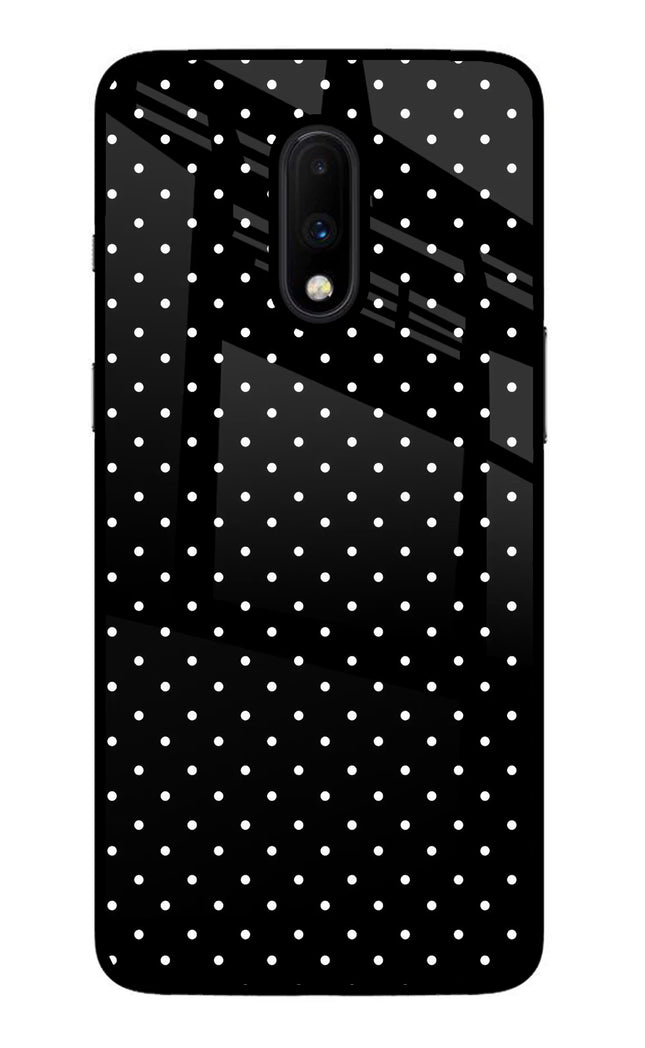 White Dots Oneplus 7 Glass Case Back Cover by Casekaro