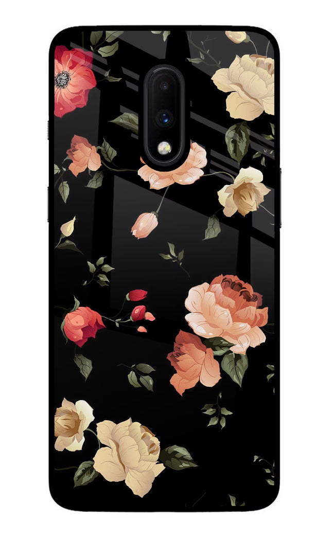 Flowers Oneplus 7 Glass Case