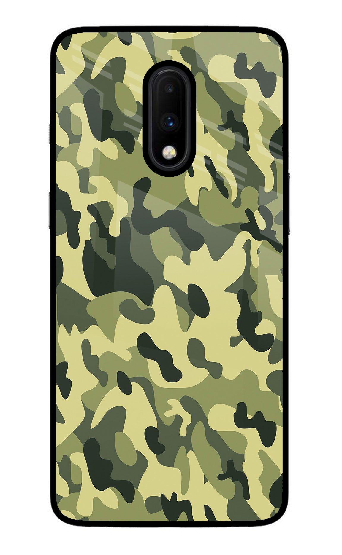 Camouflage Oneplus 7 Glass Case