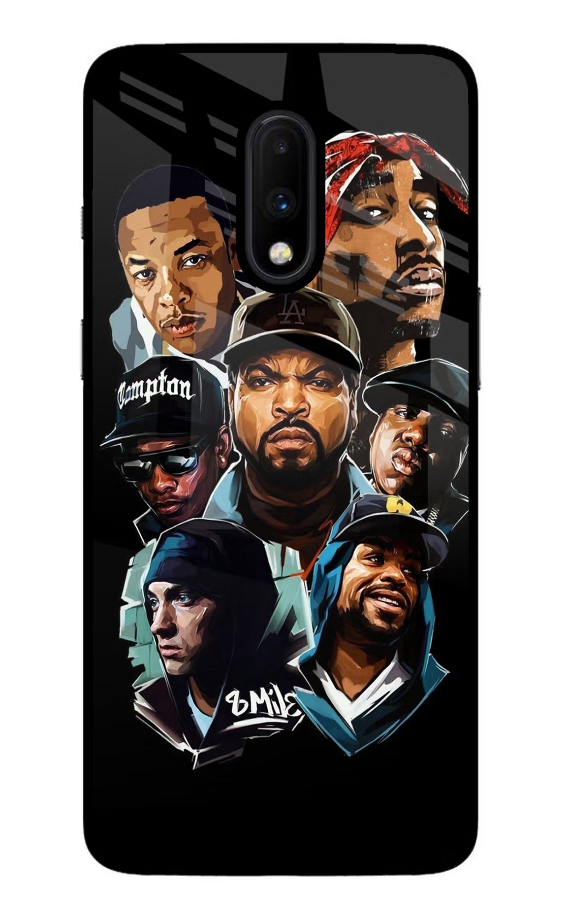 Rappers Oneplus 7 Glass Case Back Cover by Casekaro
