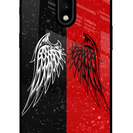 Wings Oneplus 7 Glass Case Back Cover by Casekaro