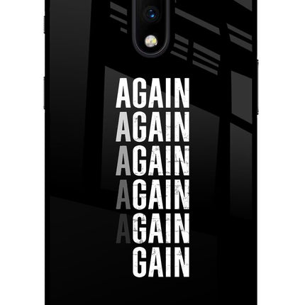 Again Again Gain Oneplus 7 Glass Case Back Cover by Casekaro