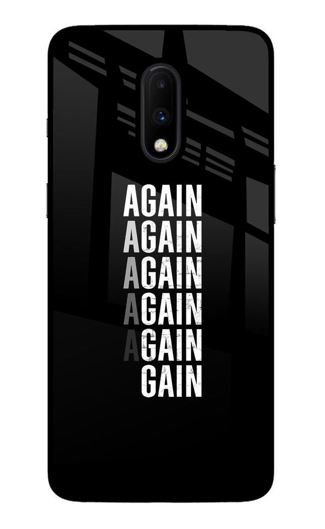Again Again Gain Oneplus 7 Glass Case Back Cover by Casekaro