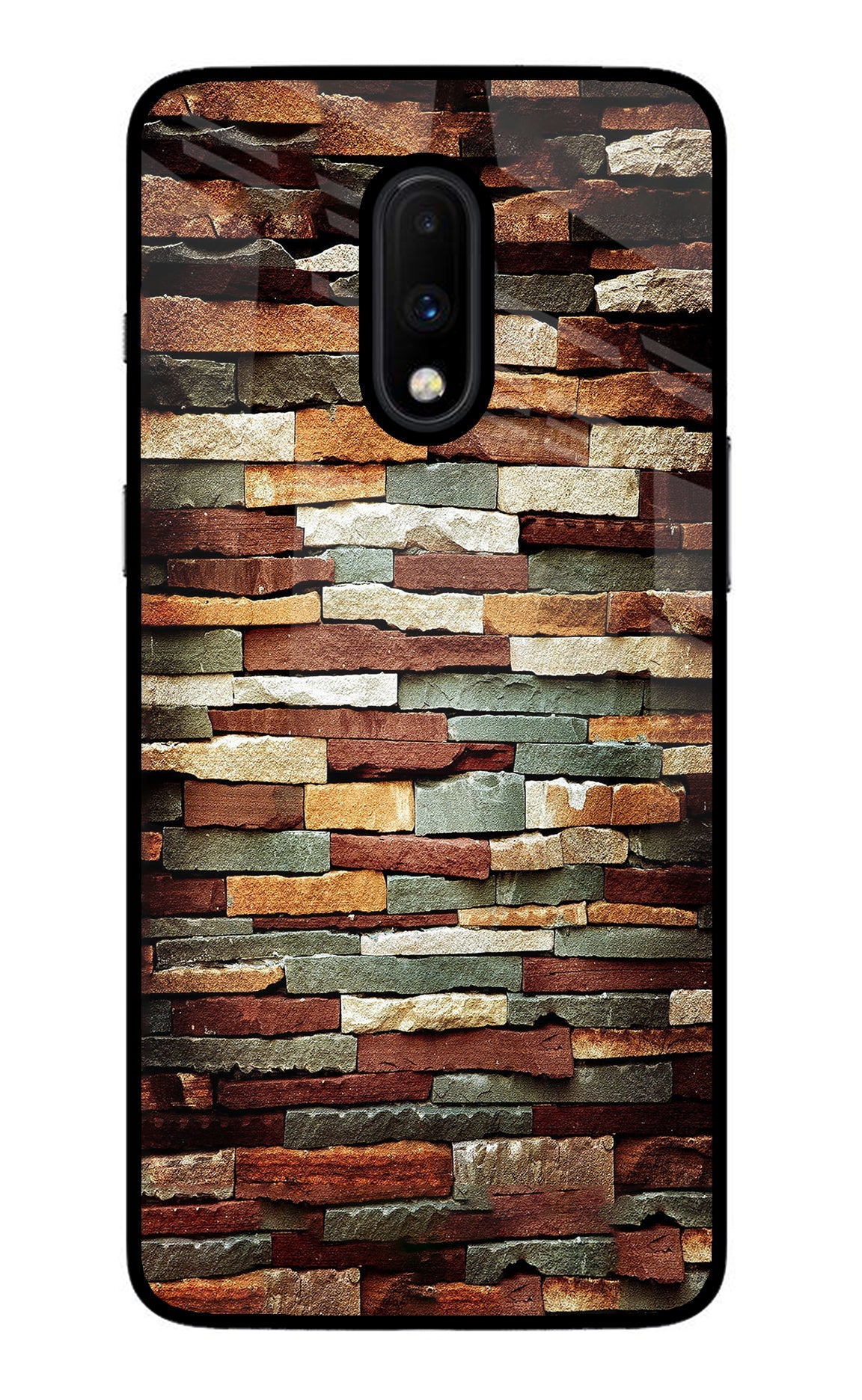 Bricks Pattern Oneplus 7 Glass Case