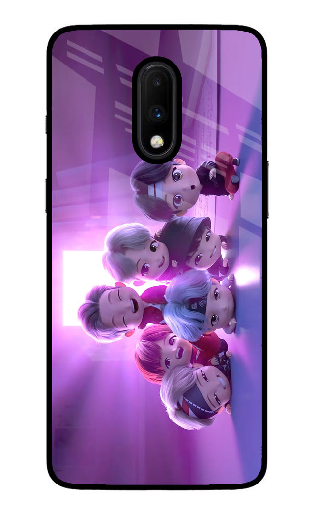 BTS Chibi Oneplus 7 Glass Case Back Cover by Casekaro