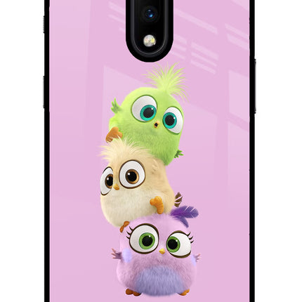 Cute Little Birds Oneplus 7 Glass Case Back Cover by Casekaro