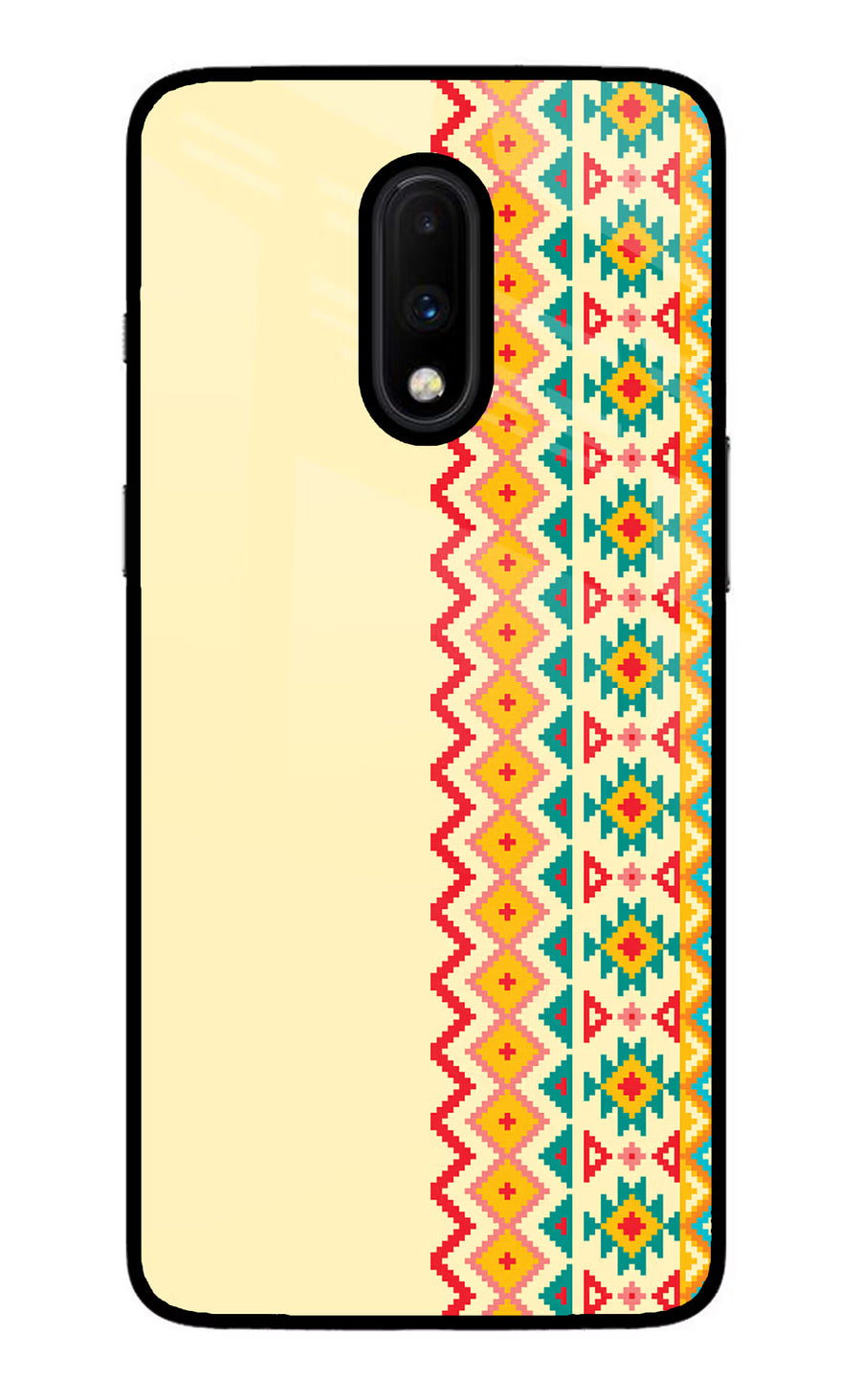 Ethnic Seamless Oneplus 7 Back Cover, Glass case