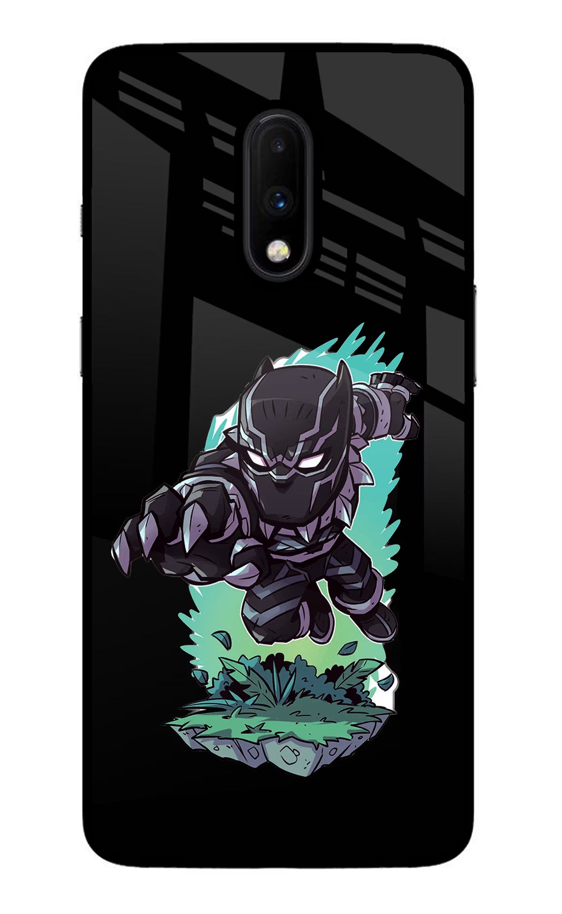 Black Panther Oneplus 7 Glass Case Back Cover by Casekaro
