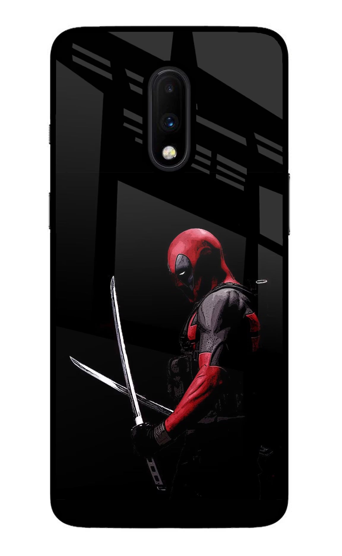 Deadpool Oneplus 7 Glass Case Back Cover by Casekaro