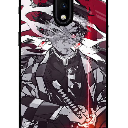Demon Slayer Oneplus 7 Glass Case Back Cover by Casekaro