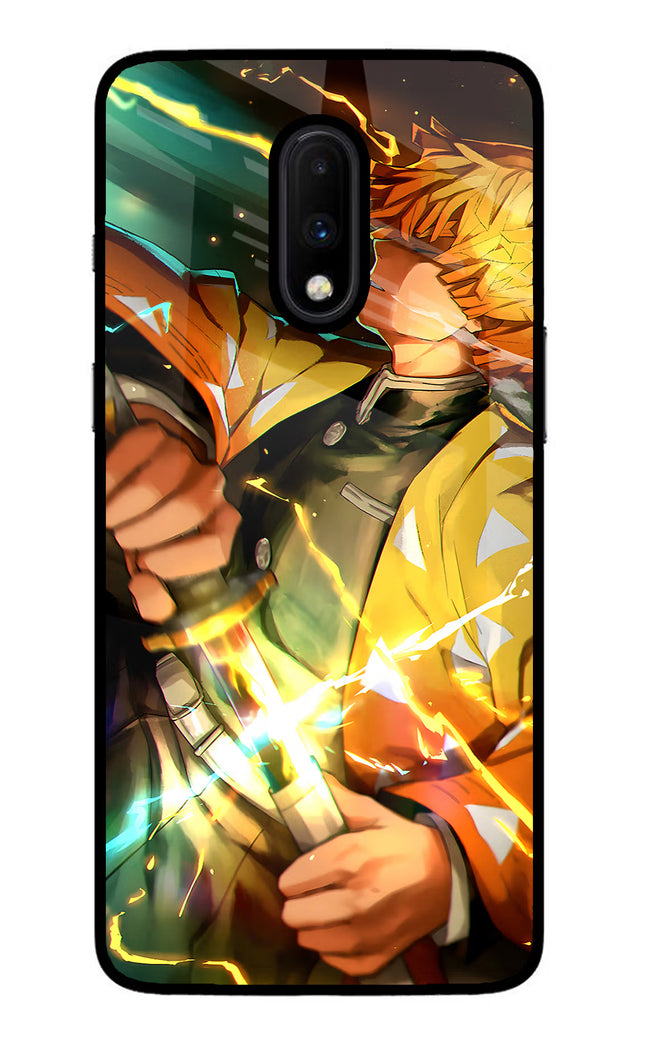 Demon Slayer Oneplus 7 Glass Case Back Cover by Casekaro