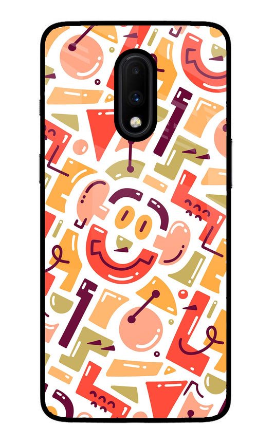 Doodle Pattern Oneplus 7 Glass Case