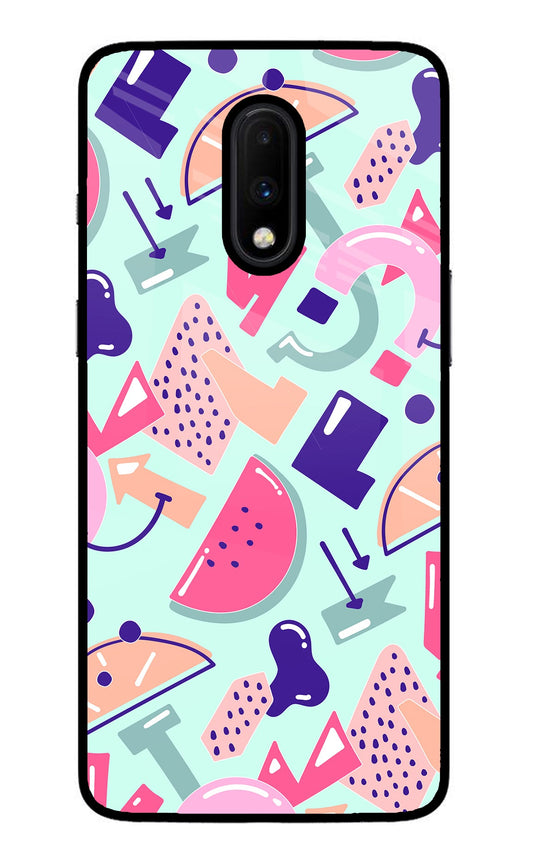 Doodle Pattern Oneplus 7 Glass Case