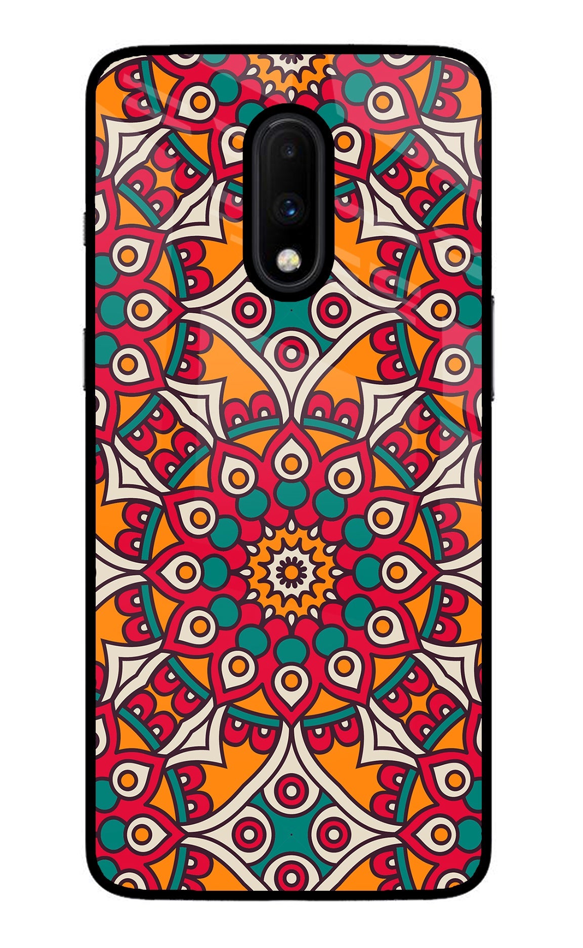 Mandala Art Oneplus 7 Glass Case