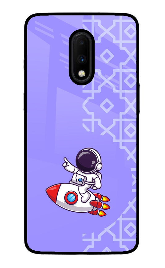 Cute Astronaut Oneplus 7 Glass Case