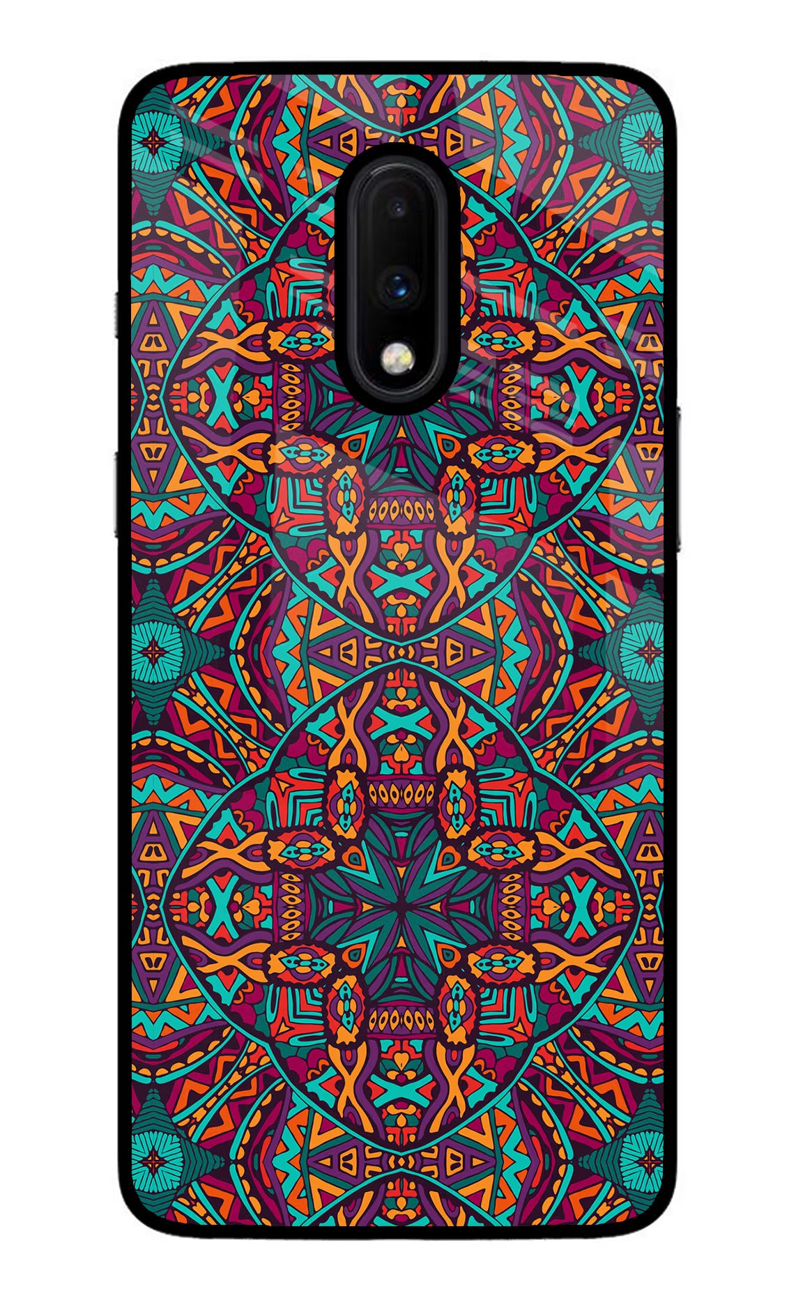 Colour Mandala Oneplus 7 Glass Case