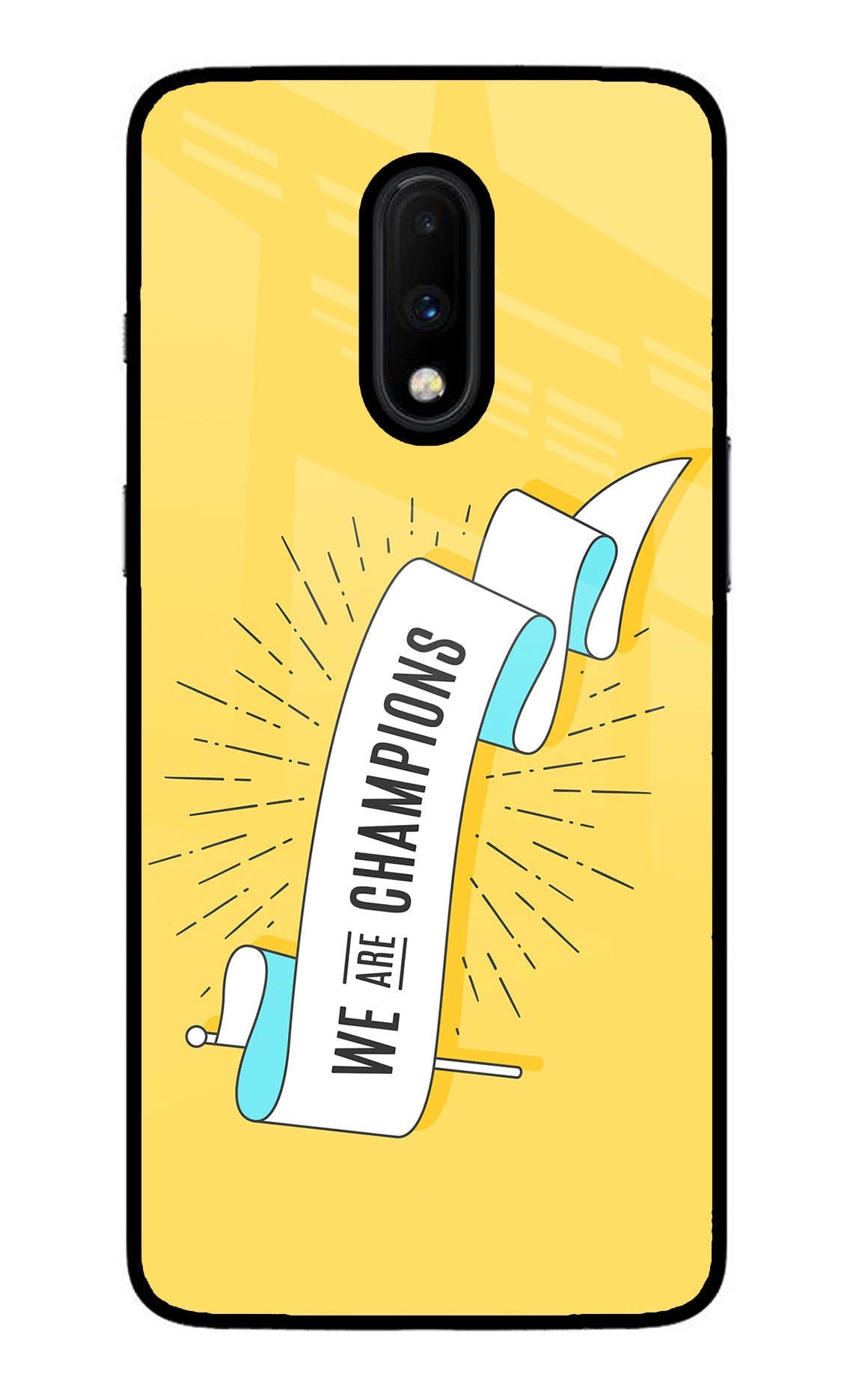 We are Champions Oneplus 7 Glass Case