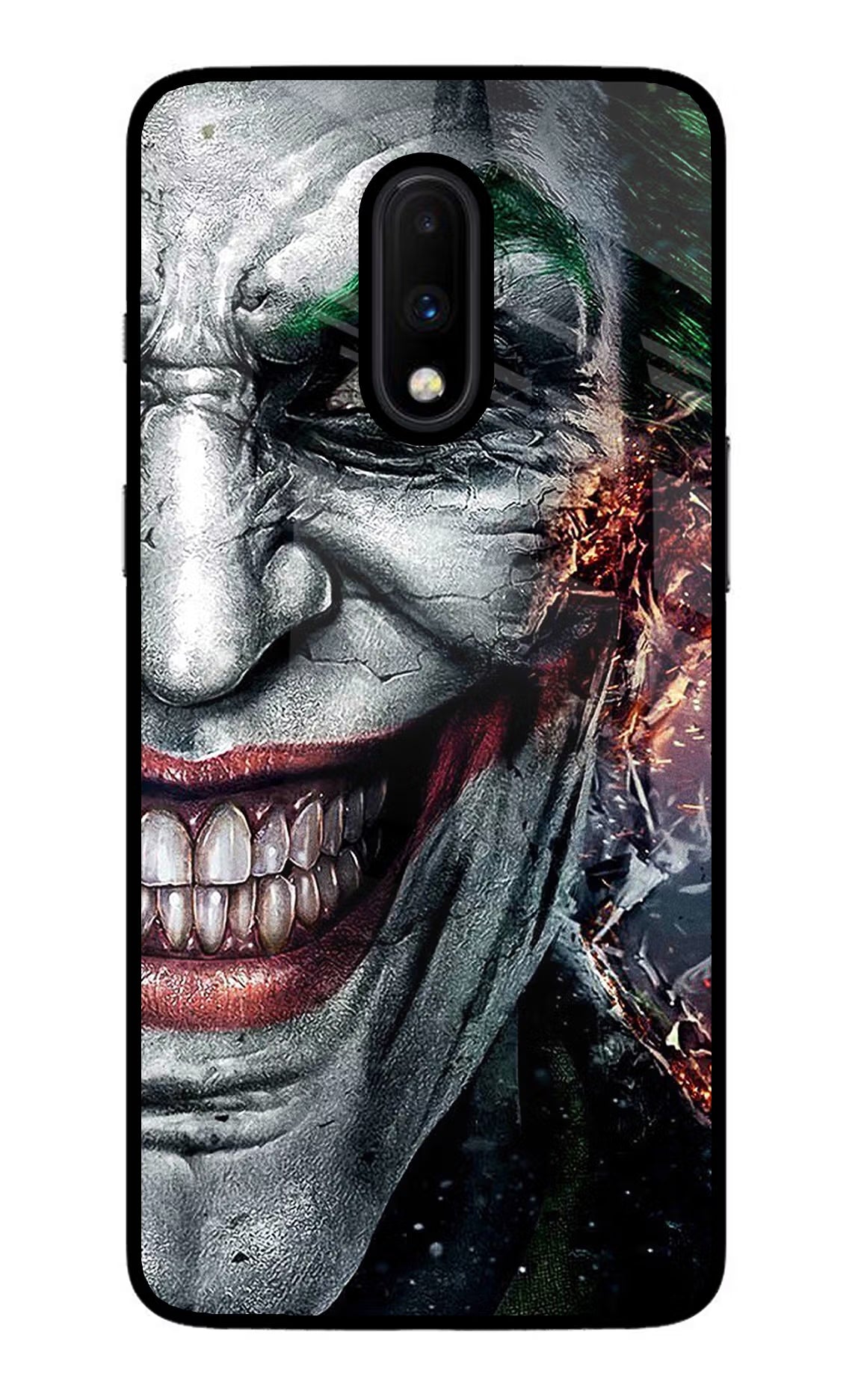 Joker Cam Oneplus 7 Glass Case Back Cover by Casekaro