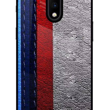 BMW Stripes Oneplus 7 Glass Case Back Cover by Casekaro