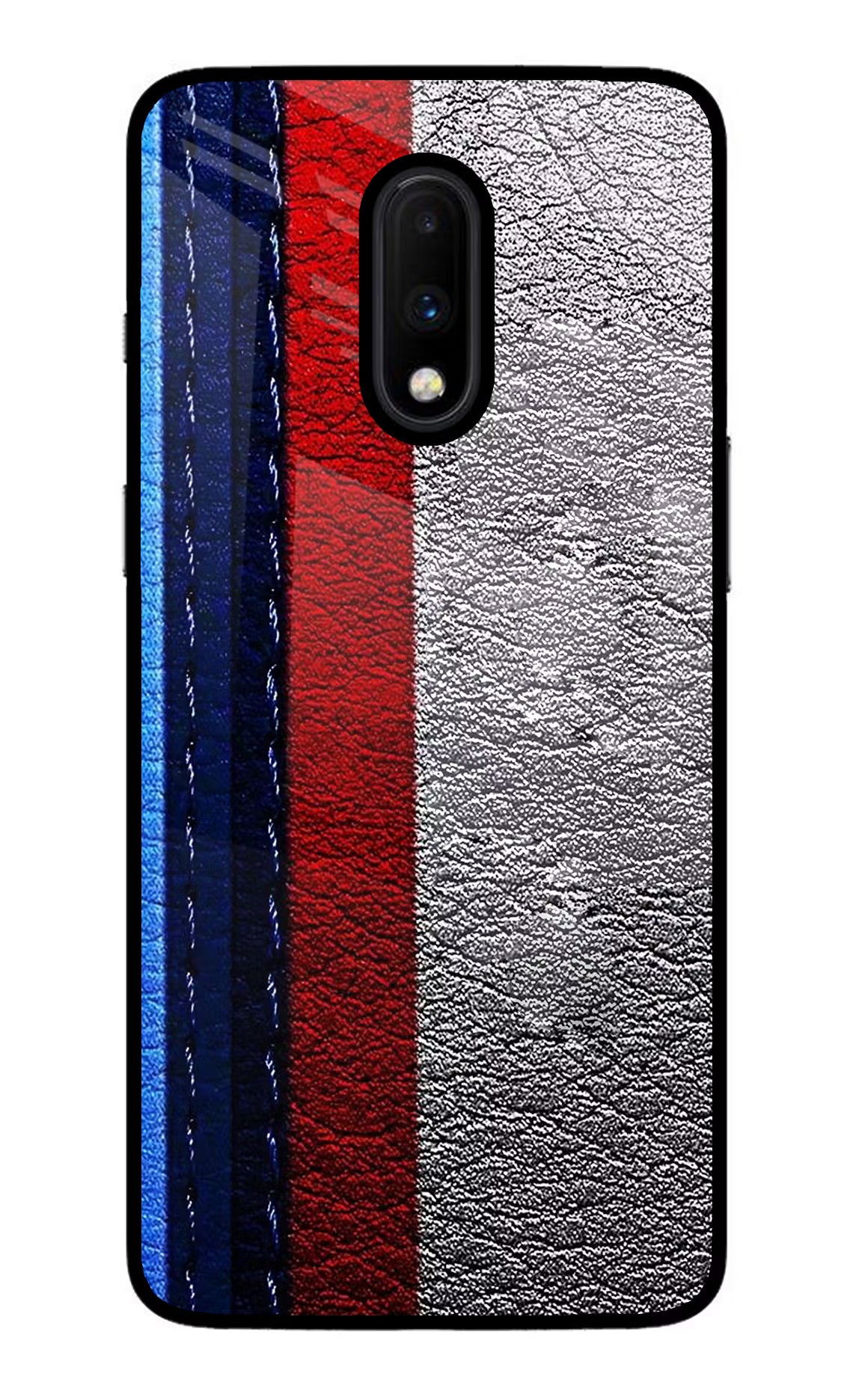 BMW Stripes Oneplus 7 Glass Case Back Cover by Casekaro