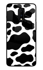 Cow Spots Oneplus 7 Glass Case Back Cover by Casekaro