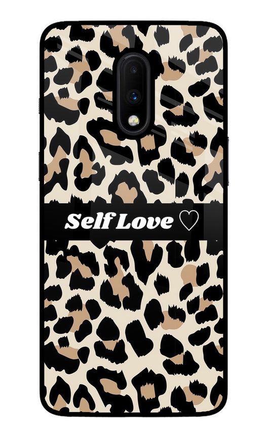 Leopard Print Self Love Oneplus 7 Glass Case