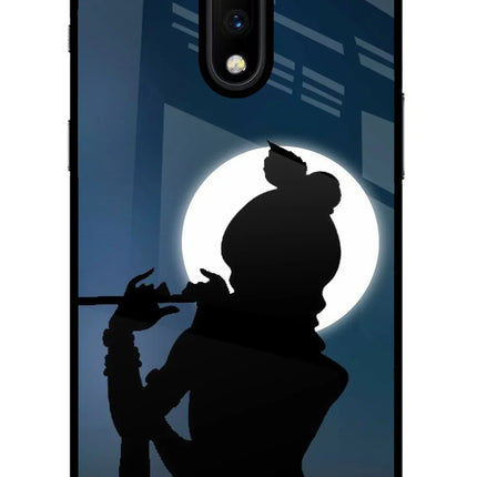 Shri Krishna Silhouette Oneplus 7 Glass Case