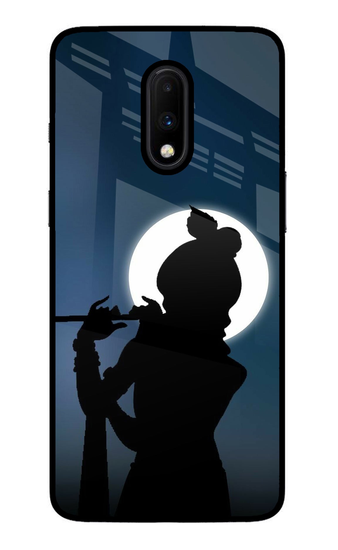 Shri Krishna Silhouette Oneplus 7 Glass Case