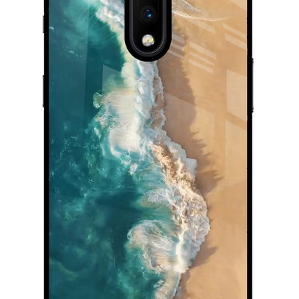 Ocean Beach Oneplus 7 Glass Case Back Cover by Casekaro