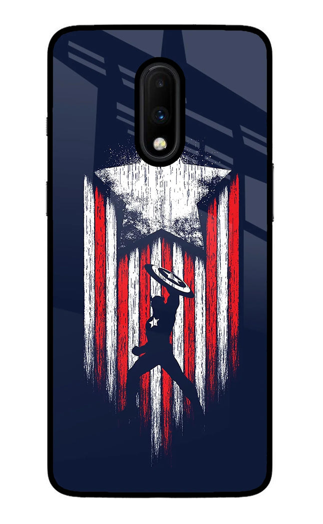 Captain America Marvel Art Oneplus 7 Glass Case
