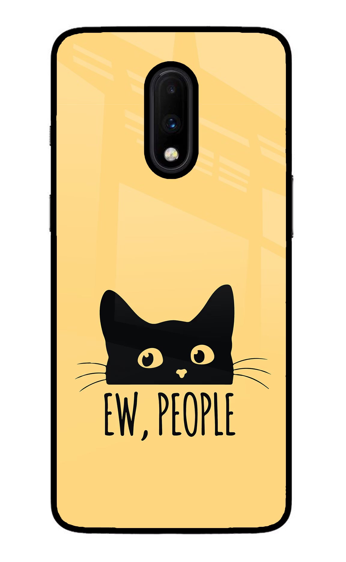 Ew People Catitude Oneplus 7 Glass Case Back Cover by Casekaro