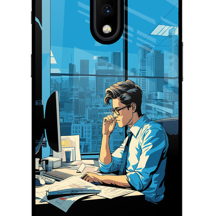 Focused Hustler (AI Generated) Oneplus 7 Glass Case