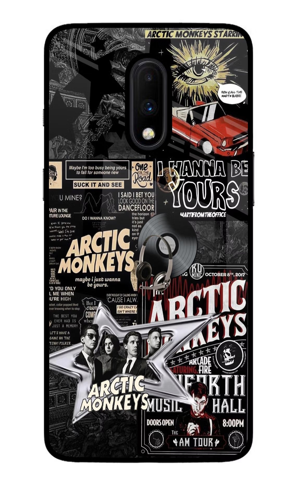 Arctic Monkeys Oneplus 7 Glass Case Back Cover by Casekaro