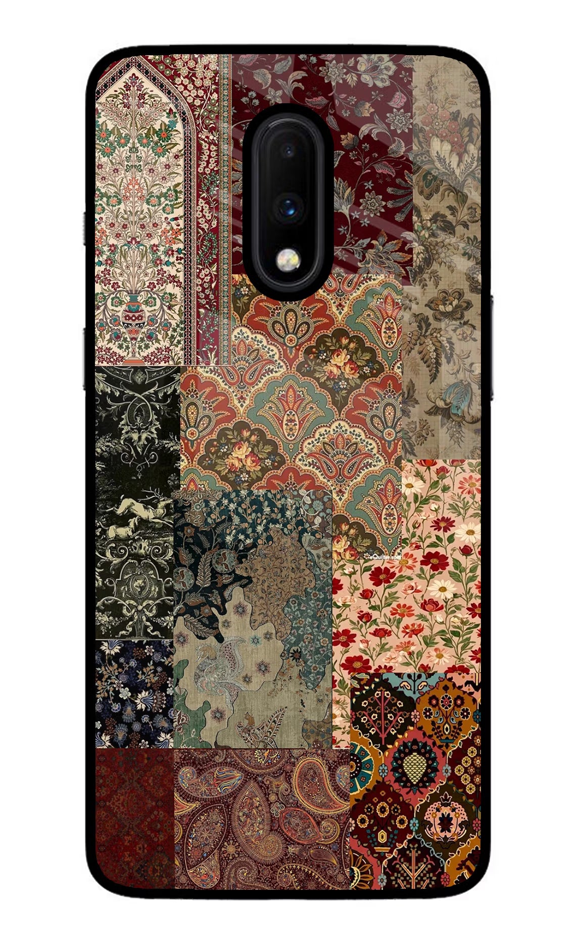 Desi Print Oneplus 7 Glass Case Back Cover by Casekaro