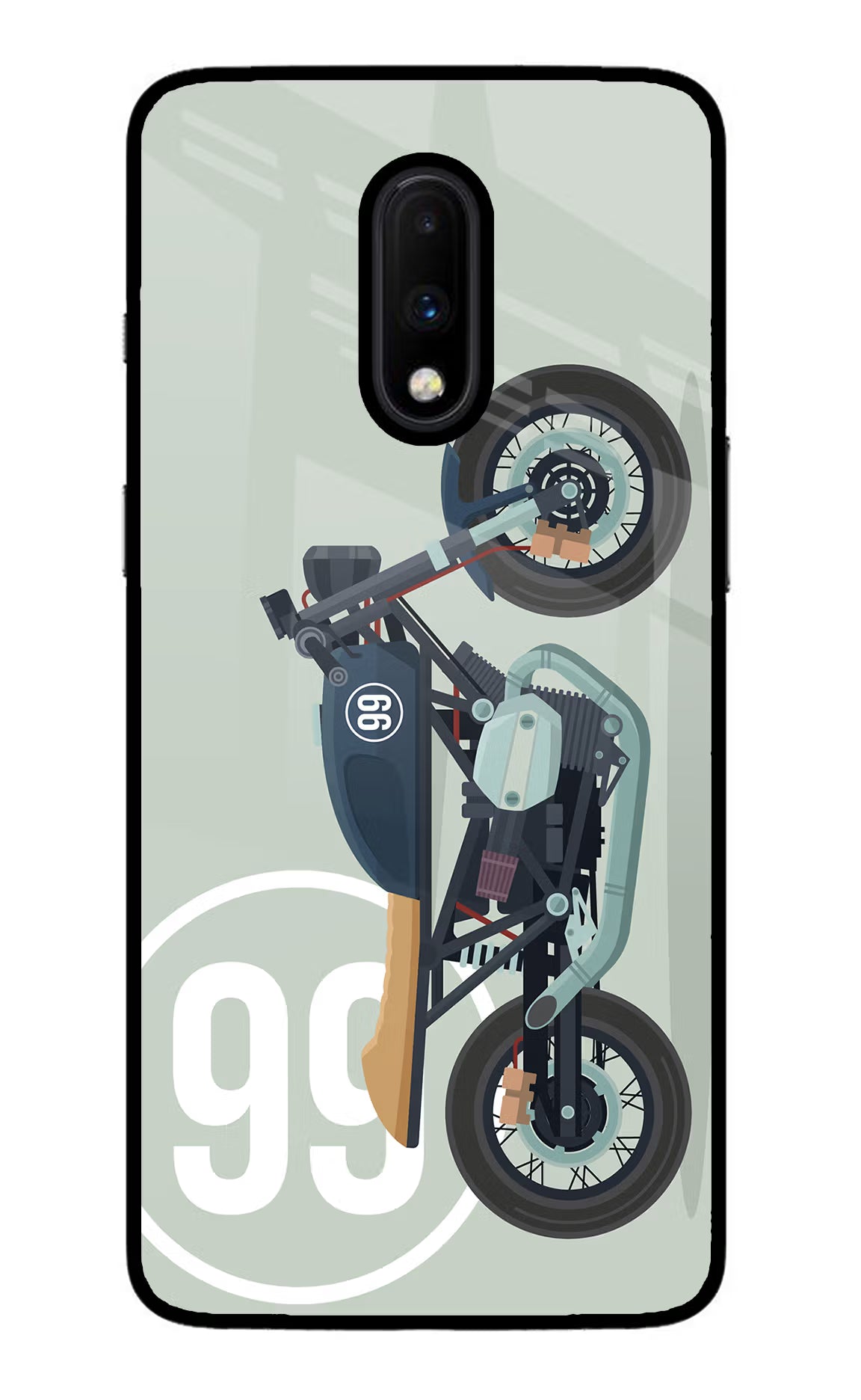 Classic Cafe Racer 99 Oneplus 7 Glass Case Back Cover by Casekaro