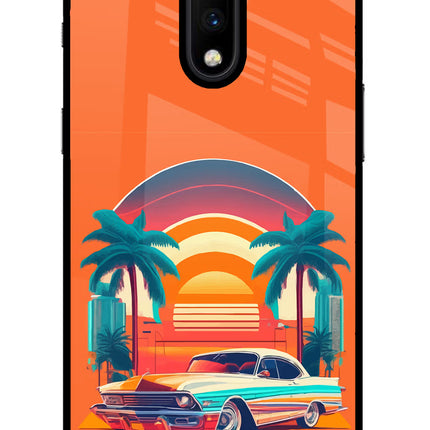 Palm Drive 80s Oneplus 7 Glass Case