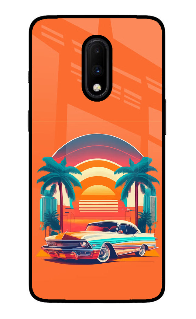 Palm Drive 80s Oneplus 7 Glass Case