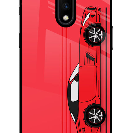 Red Velocity Oneplus 7 Glass Case Back Cover by Casekaro